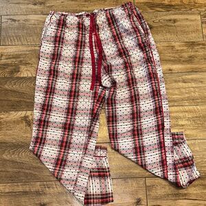 Victoria's Secret Red and White Plaid Pajama Pants